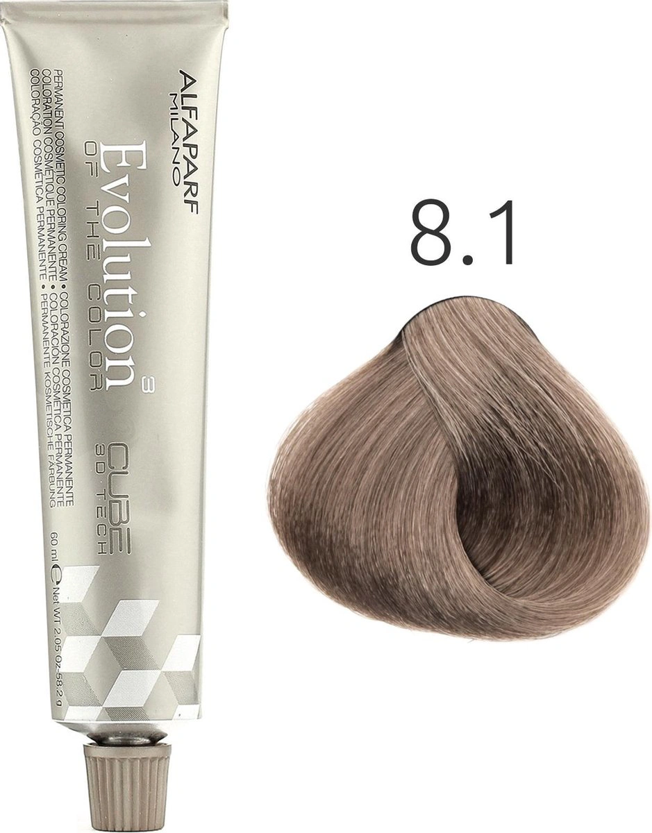 Alfaparf Evolution of the Color CUBE hajfesték - 8.1 60ml Light Ash Blonde képe 2